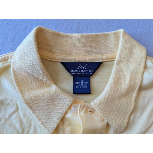 346 Brooks Brothers Mercerized Cotton Polo Yellow Size M - Picture 3 of 5